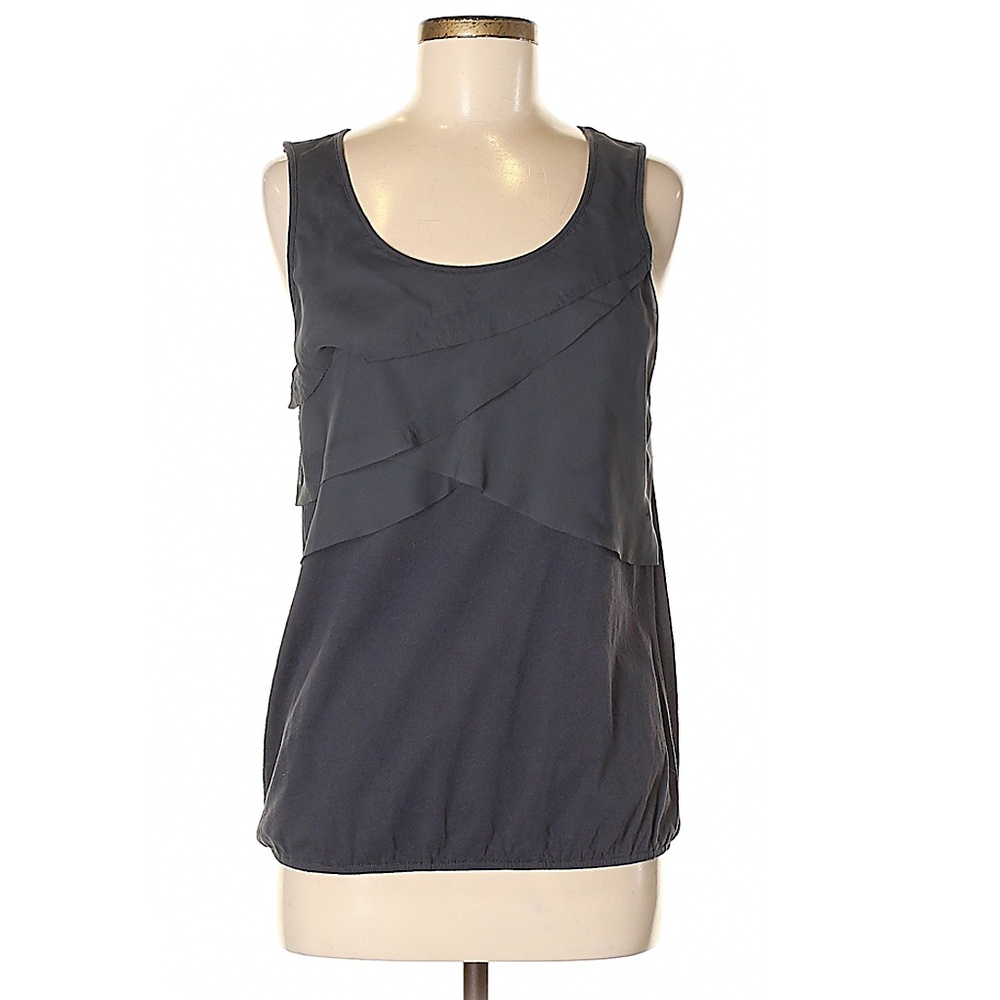 NWT Loft Gray Sleeveless Ruffle Tank Top